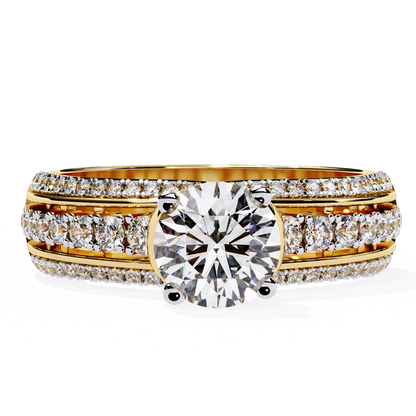 The Grand Radiance Diamond Statement Ring In Gold - 1.23 Ct