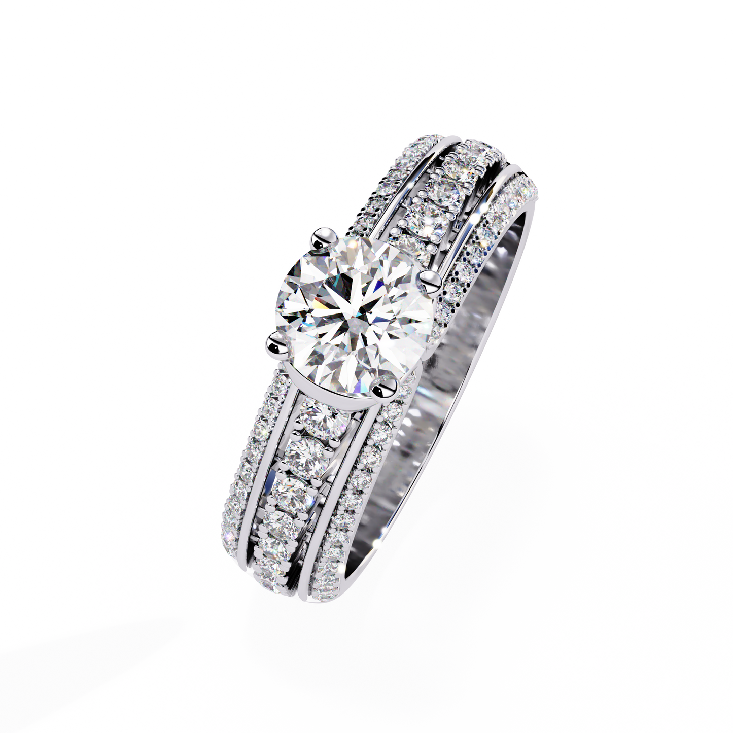 The Grand Radiance Diamond Statement Ring In Gold - 1.23 Ct