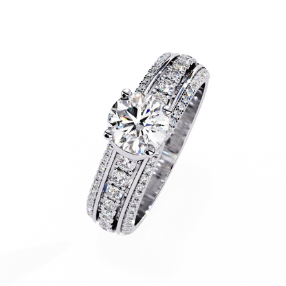 The Grand Radiance Diamond Statement Ring In Gold - 1.23 Ct
