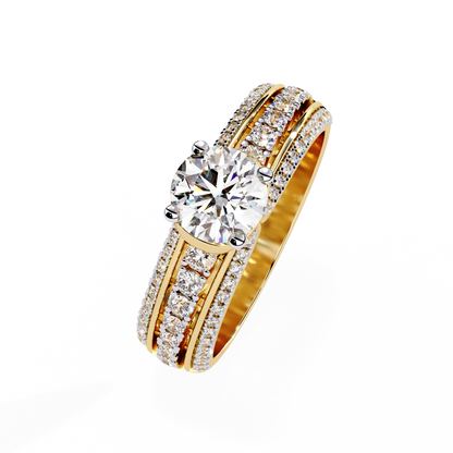 The Grand Radiance Diamond Statement Ring In Gold - 1.23 Ct