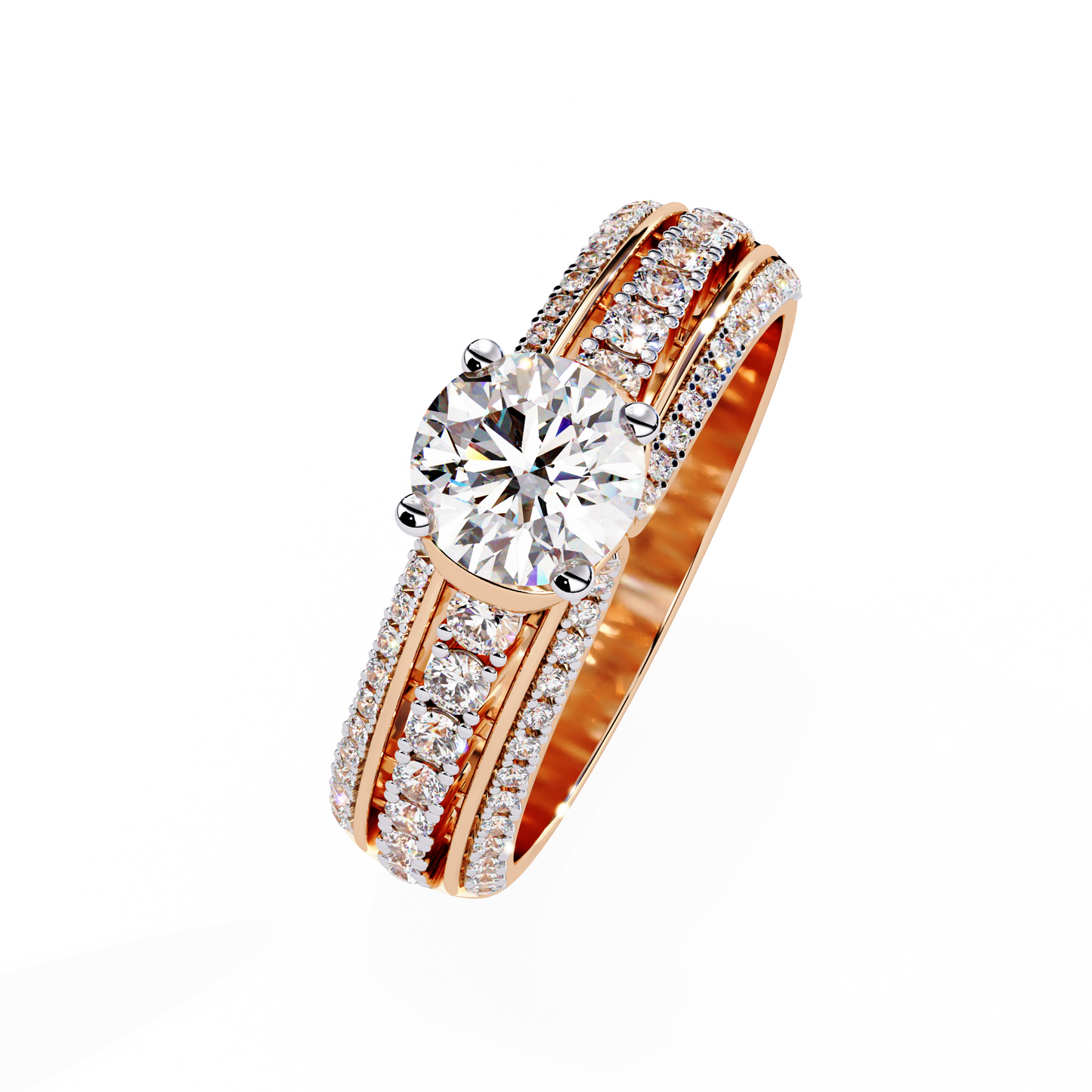 The Grand Radiance Diamond Statement Ring In Gold - 1.23 Ct