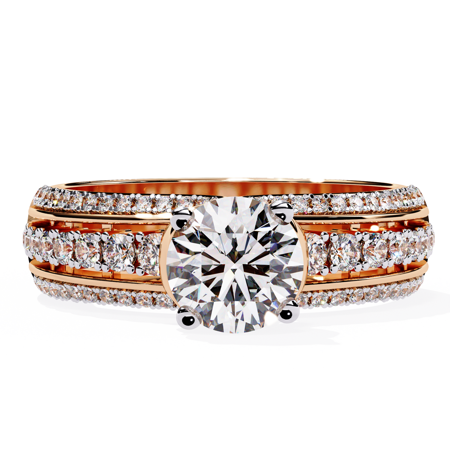 The Grand Radiance Diamond Statement Ring In Gold - 1.23 Ct