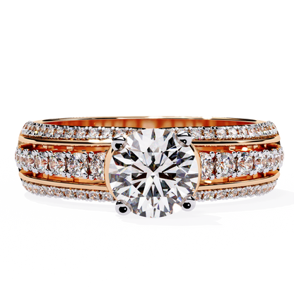 The Grand Radiance Diamond Statement Ring In Gold - 1.23 Ct