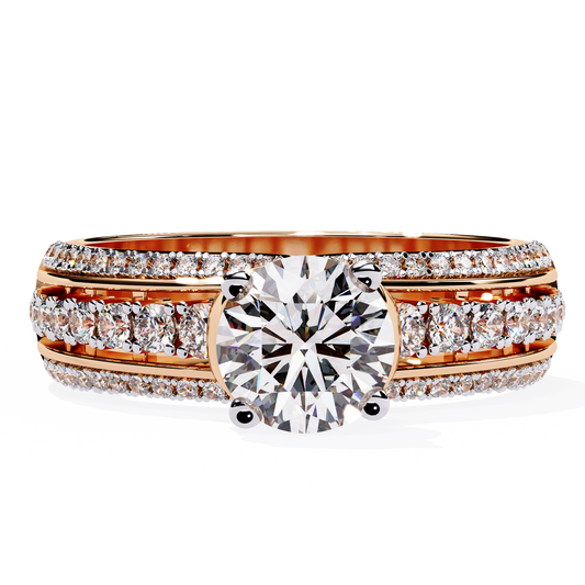 The Grand Radiance Diamond Statement Ring In Gold - 1.23 Ct