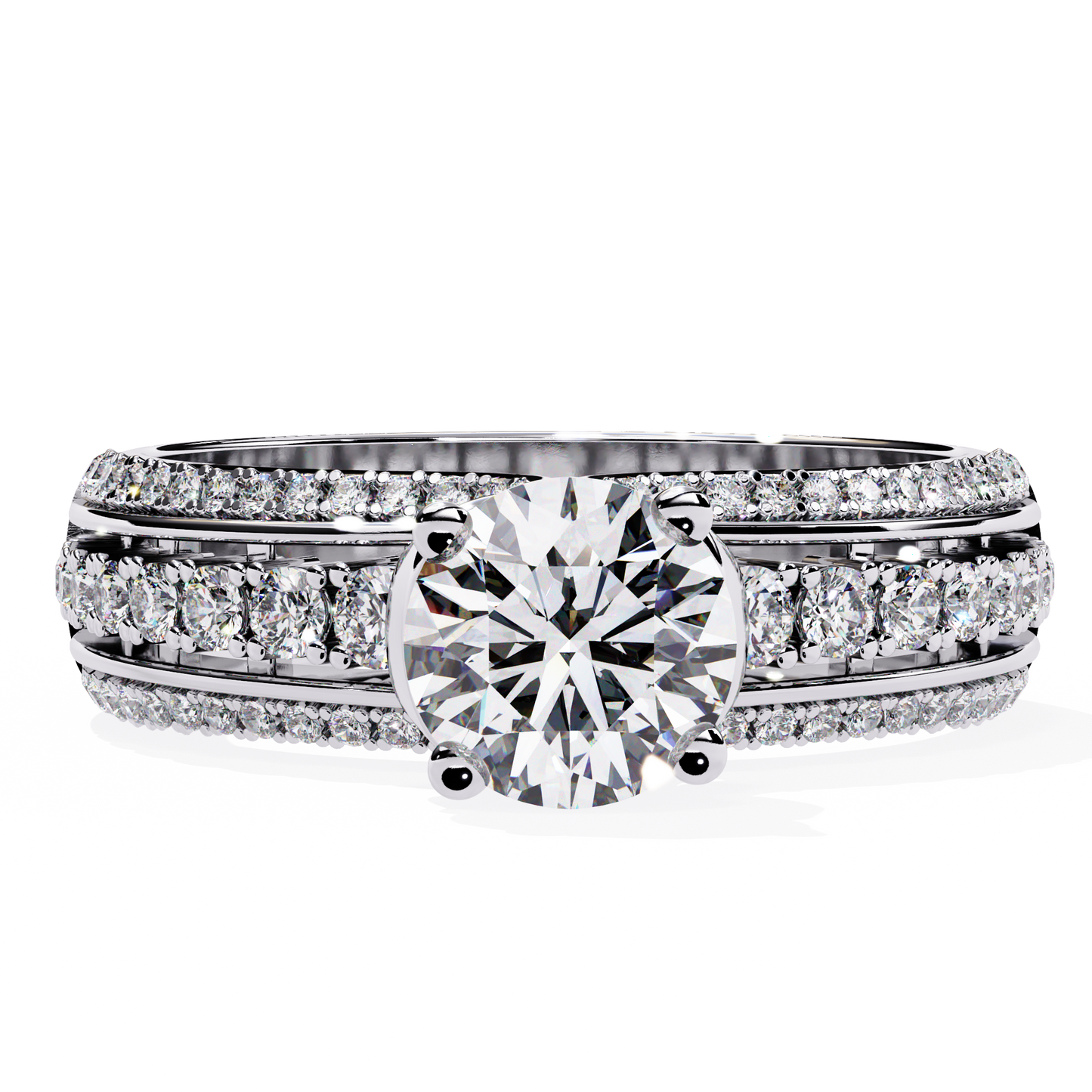 The Grand Radiance Diamond Statement Ring In Gold - 1.23 Ct
