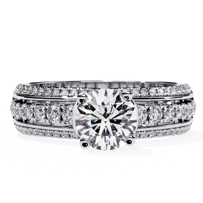 The Grand Radiance Diamond Statement Ring In Gold - 1.23 Ct