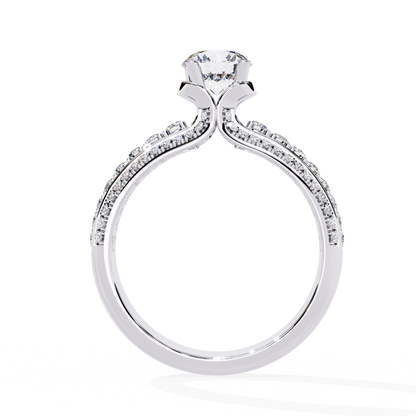 The Grand Radiance Diamond Statement Ring In Gold - 1.23 Ct