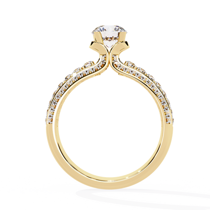 The Grand Radiance Diamond Statement Ring In Gold - 1.23 Ct