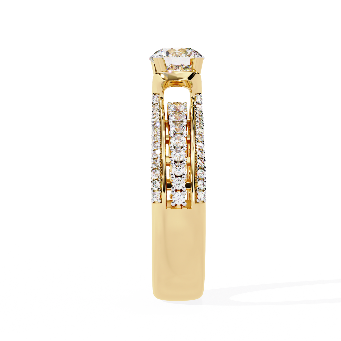 The Grand Radiance Diamond Statement Ring In Gold - 1.23 Ct