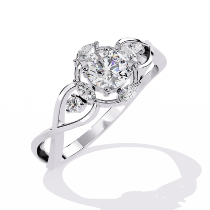 The "Infinity Blossom" Round Diamond Solitaire Ring In Gold - 0.46 Ct