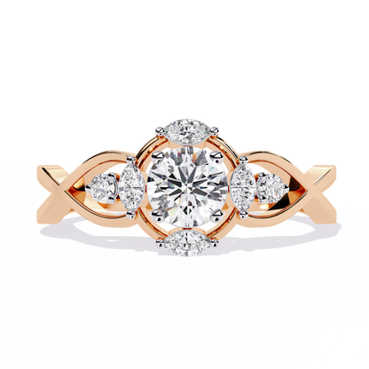 The "Infinity Blossom" Round Diamond Solitaire Ring In Gold - 0.46 Ct