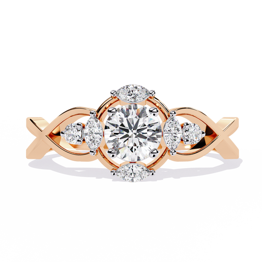 The "Infinity Blossom" Round Diamond Solitaire Ring In Gold - 0.46 Ct