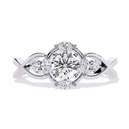 The "Infinity Blossom" Round Diamond Solitaire Ring In Gold - 0.46 Ct