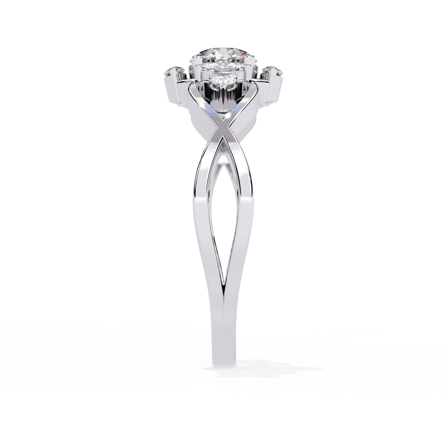 The "Infinity Blossom" Round Diamond Solitaire Ring In Gold - 0.46 Ct