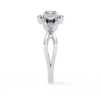The "Infinity Blossom" Round Diamond Solitaire Ring In Gold - 0.46 Ct