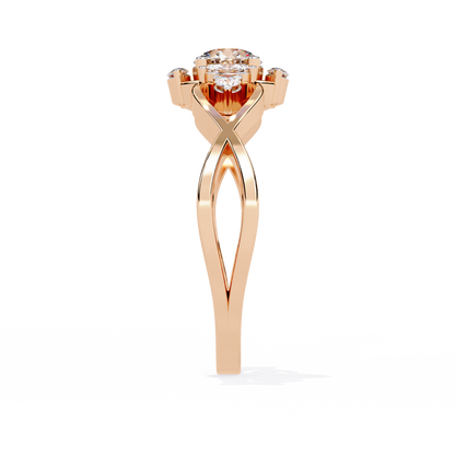 The "Infinity Blossom" Round Diamond Solitaire Ring In Gold - 0.46 Ct