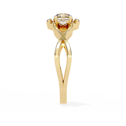 The "Infinity Blossom" Round Diamond Solitaire Ring In Gold - 0.46 Ct