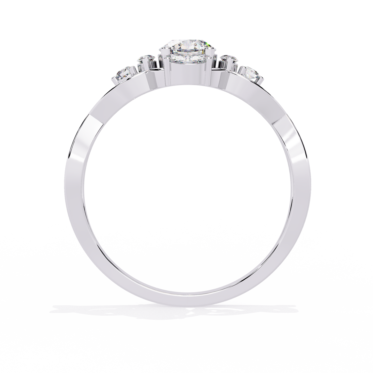 The "Infinity Blossom" Round Diamond Solitaire Ring In Gold - 0.46 Ct
