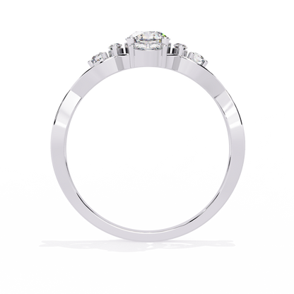 The "Infinity Blossom" Round Diamond Solitaire Ring In Gold - 0.46 Ct