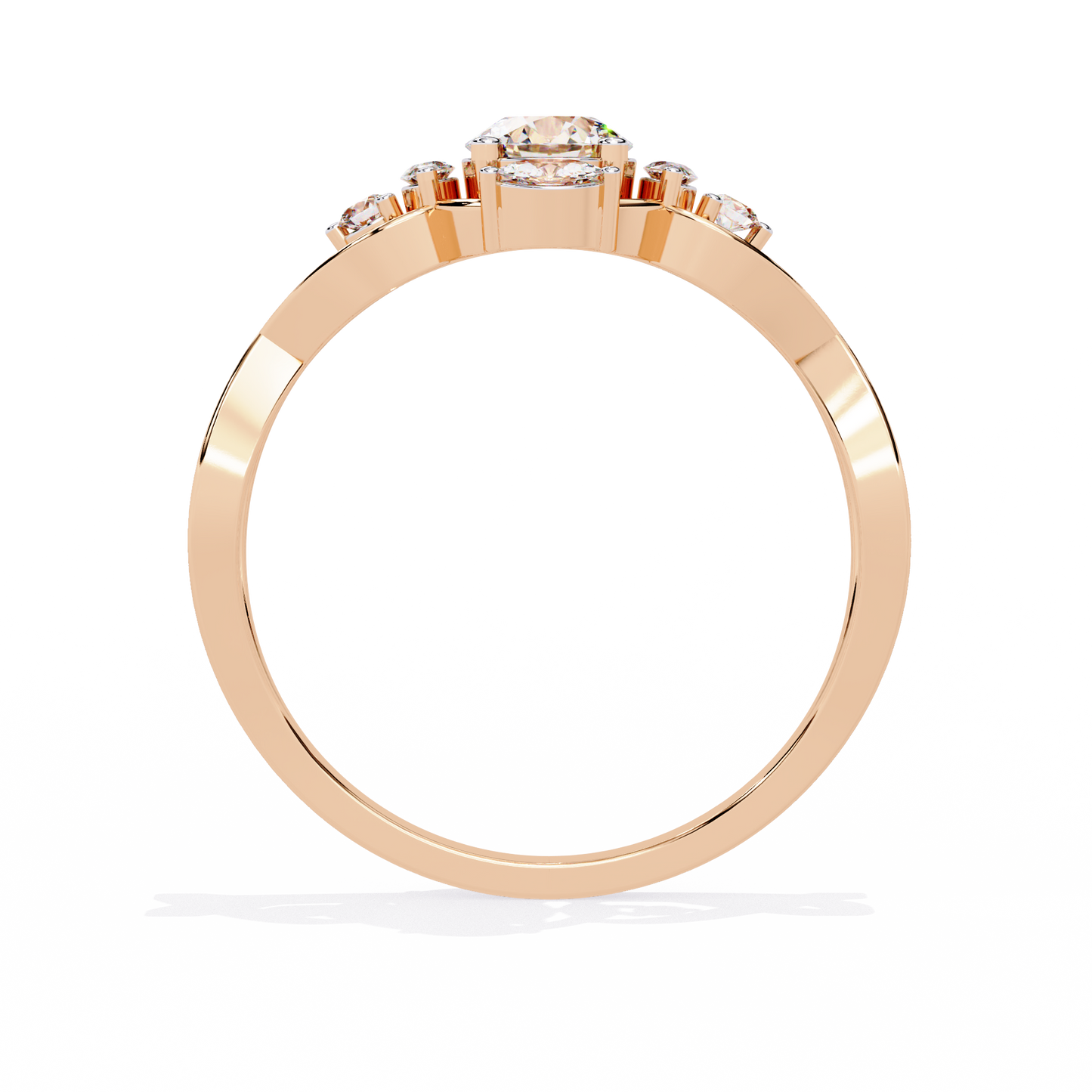The "Infinity Blossom" Round Diamond Solitaire Ring In Gold - 0.46 Ct