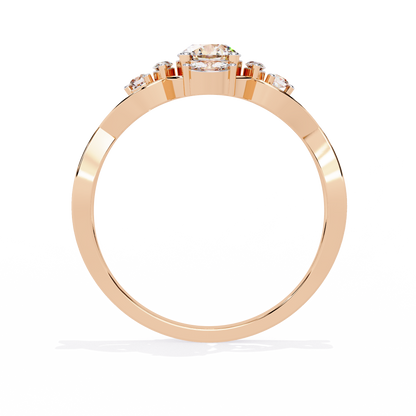 The "Infinity Blossom" Round Diamond Solitaire Ring In Gold - 0.46 Ct