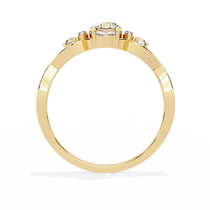 The "Infinity Blossom" Round Diamond Solitaire Ring In Gold - 0.46 Ct