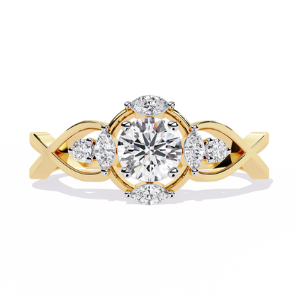 The "Infinity Blossom" Round Diamond Solitaire Ring In Gold - 0.46 Ct