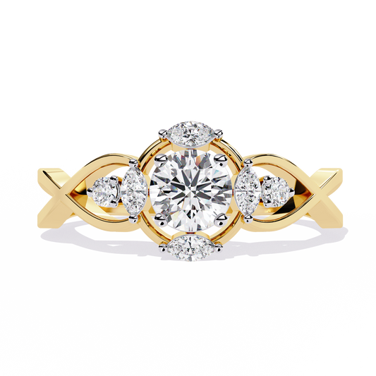 The "Infinity Blossom" Round Diamond Solitaire Ring In Gold - 0.46 Ct