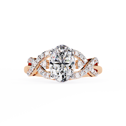 "Celestial Embrace" Oval Diamond Engagement Ring In Gold - 1.80 Ct