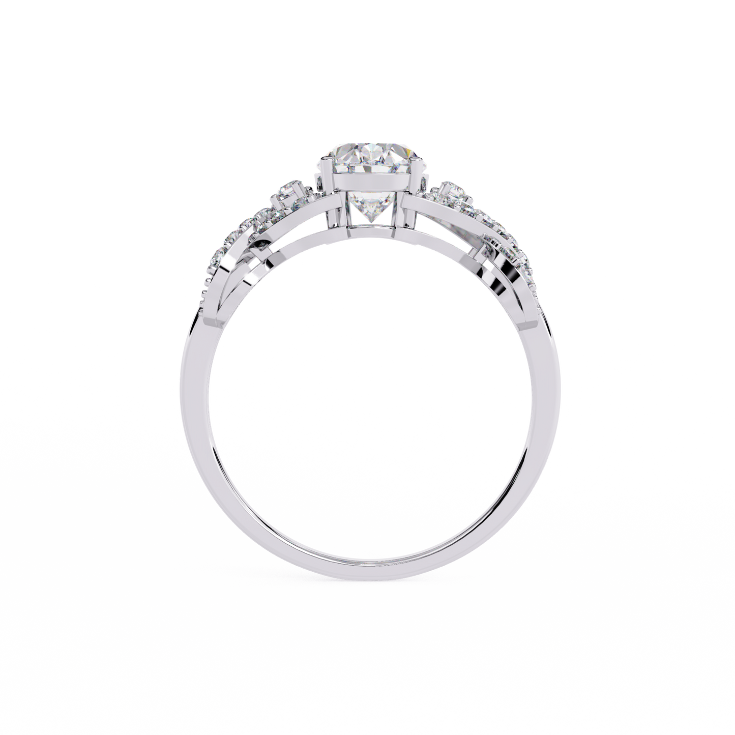 "Celestial Embrace" Oval Diamond Engagement Ring In Gold - 1.80 Ct