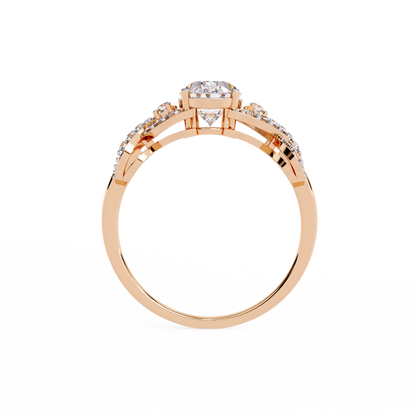 "Celestial Embrace" Oval Diamond Engagement Ring In Gold - 1.80 Ct