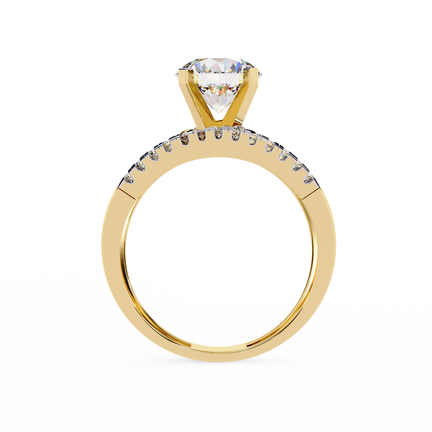 The Avant-Garde Swirl Round Diamond Ring In Gold - 2.38 Ct