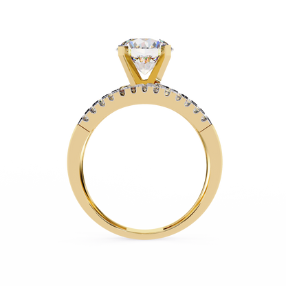 The Avant-Garde Swirl Round Diamond Ring In Gold - 2.38 Ct