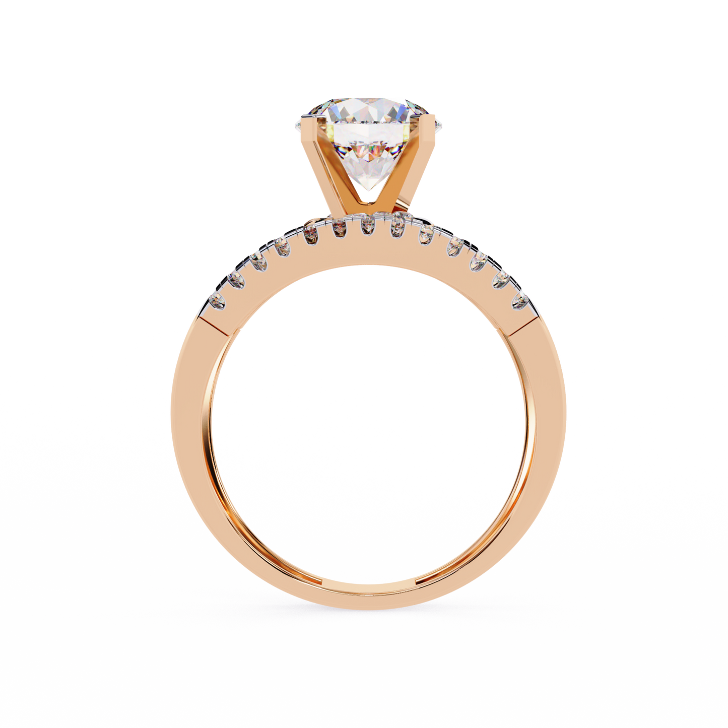 The Avant-Garde Swirl Round Diamond Ring In Gold - 2.38 Ct
