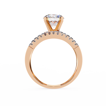 The Avant-Garde Swirl Round Diamond Ring In Gold - 2.38 Ct
