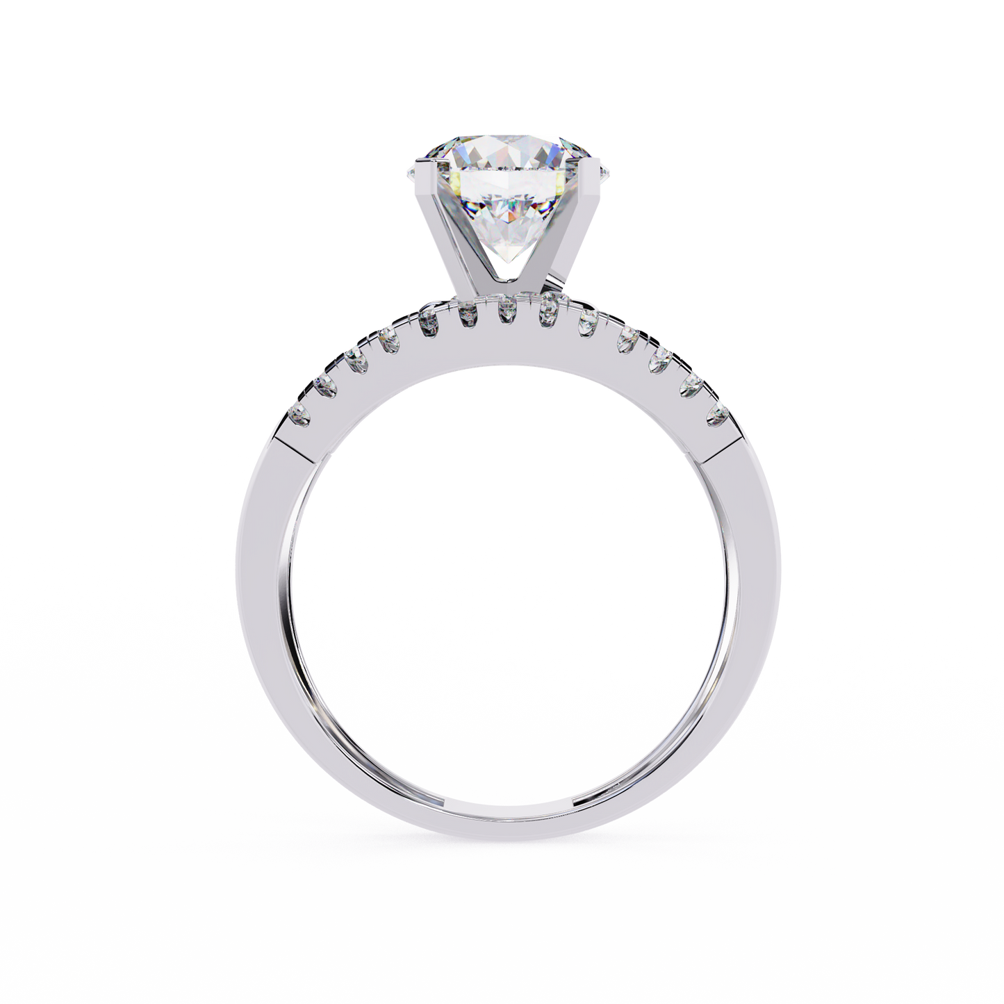The Avant-Garde Swirl Round Diamond Ring In Gold - 2.38 Ct