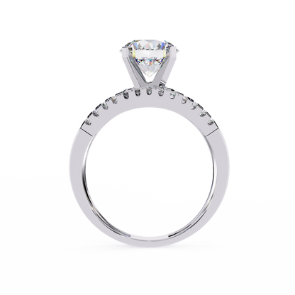 The Avant-Garde Swirl Round Diamond Ring In Gold - 2.38 Ct
