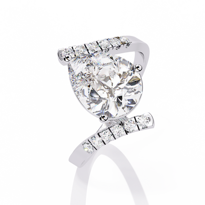 The Stellar Swirl Pear Diamond Ring In Gold - 2.81 Ct