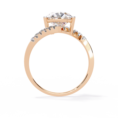 The Stellar Swirl Pear Diamond Ring In Gold - 2.81 Ct