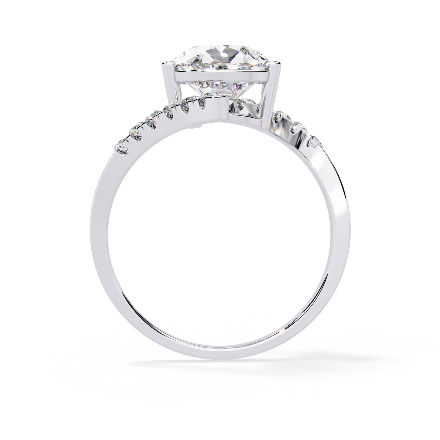 The Stellar Swirl Pear Diamond Ring In Gold - 2.81 Ct