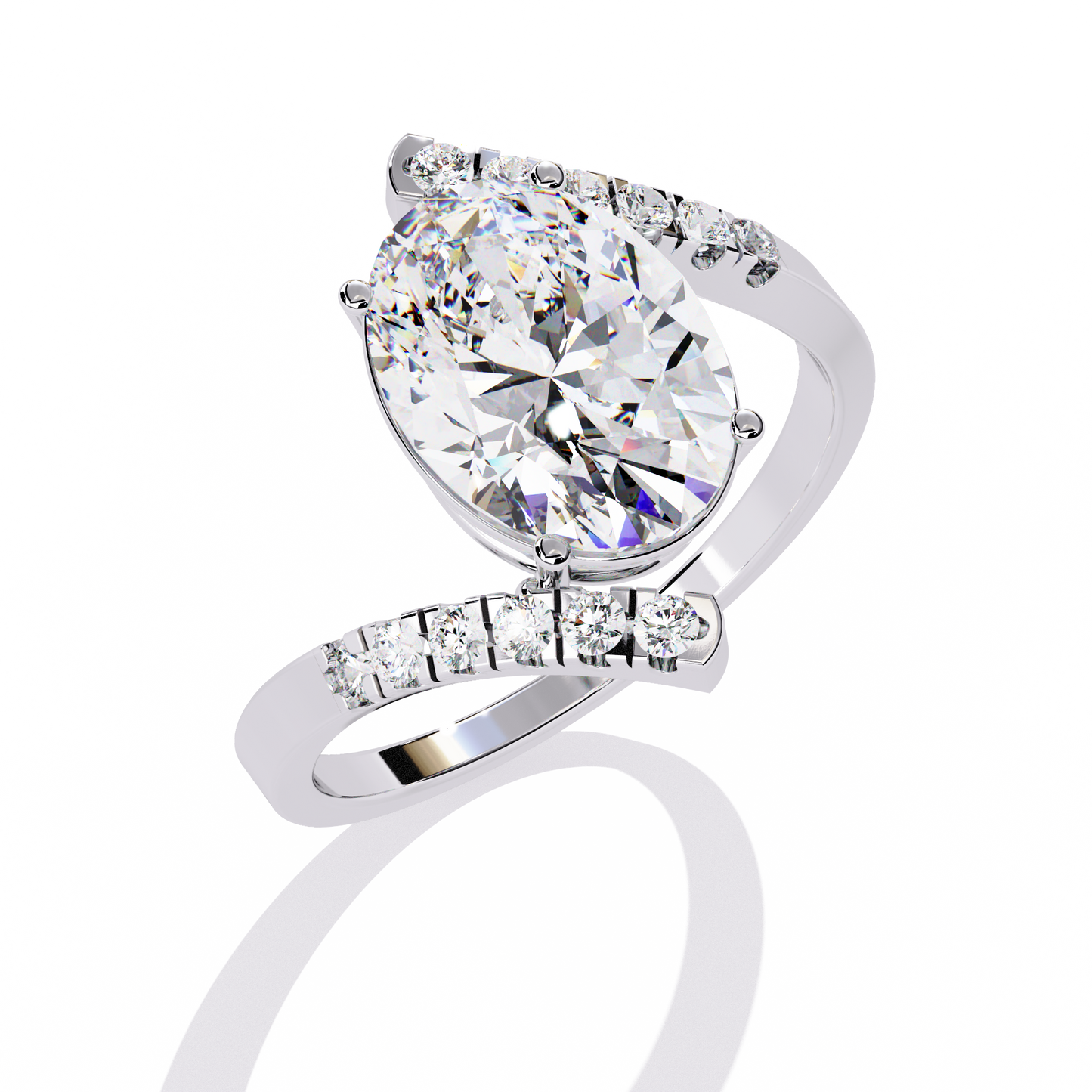 Sleek Channel-Set Oval Solitaire Ring In Gold - 2.41 Ct Diamonds