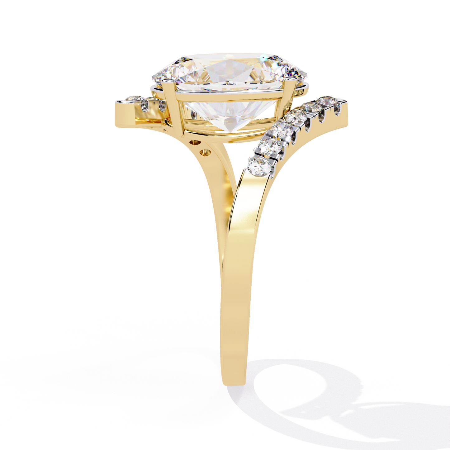 Sleek Channel-Set Oval Solitaire Ring In Gold - 2.41 Ct Diamonds
