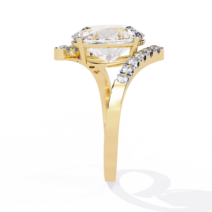 Sleek Channel-Set Oval Solitaire Ring In Gold - 2.41 Ct Diamonds