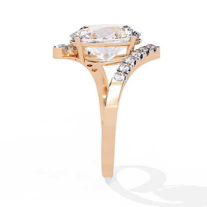 Sleek Channel-Set Oval Solitaire Ring In Gold - 2.41 Ct Diamonds