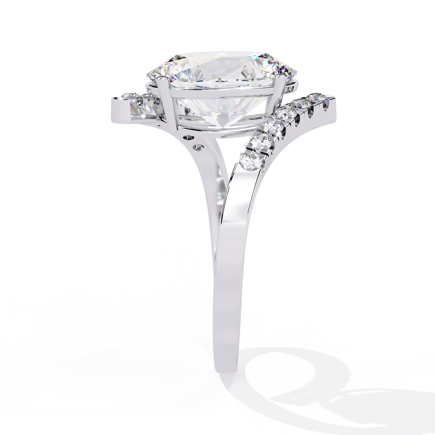 Sleek Channel-Set Oval Solitaire Ring In Gold - 2.41 Ct Diamonds