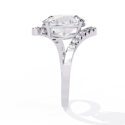 Sleek Channel-Set Oval Solitaire Ring In Gold - 2.41 Ct Diamonds