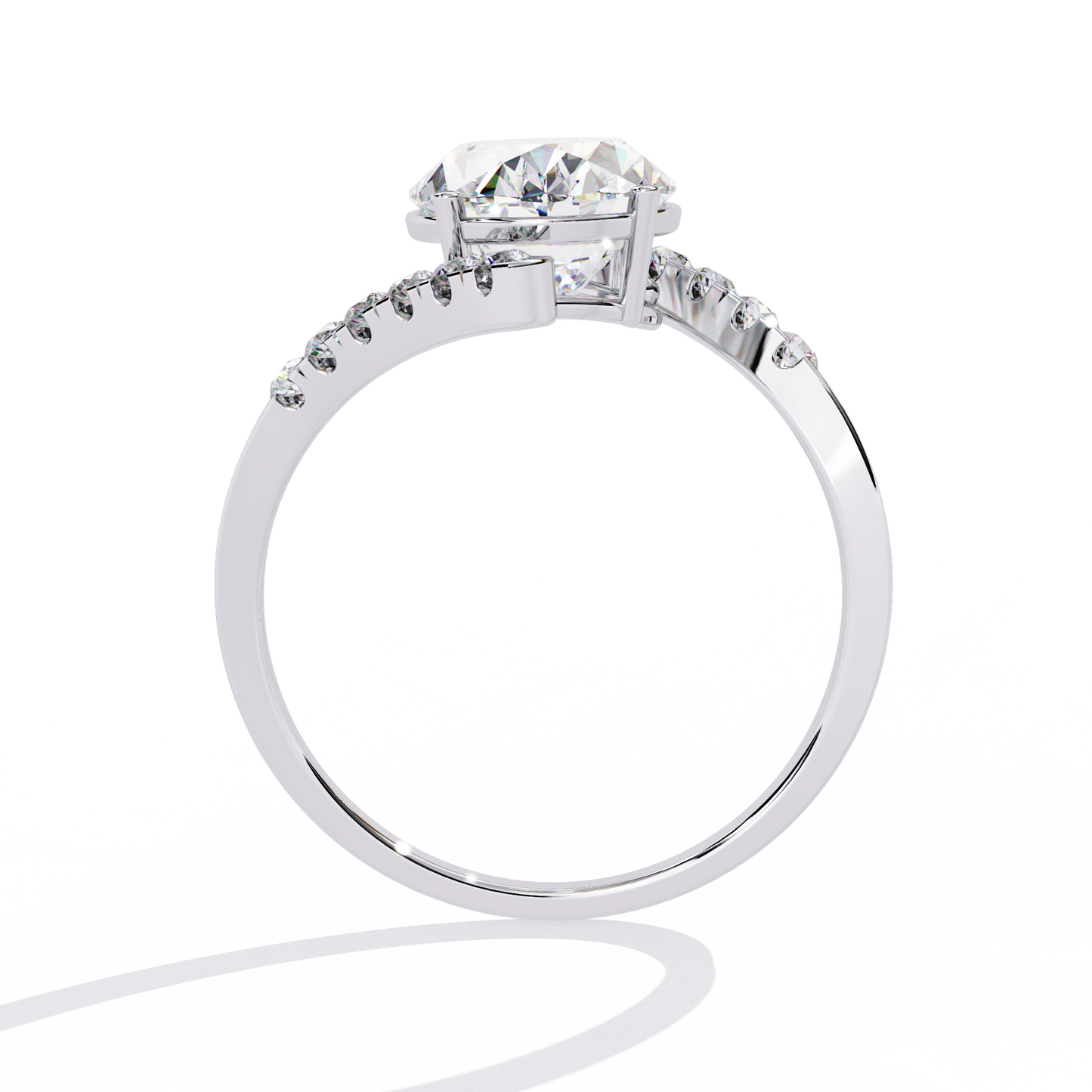 Sleek Channel-Set Oval Solitaire Ring In Gold - 2.41 Ct Diamonds