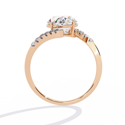 Sleek Channel-Set Oval Solitaire Ring In Gold - 2.41 Ct Diamonds