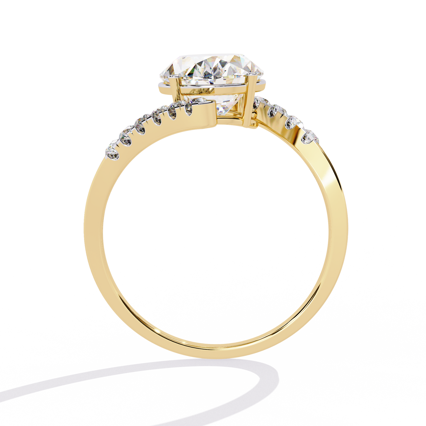 Sleek Channel-Set Oval Solitaire Ring In Gold - 2.41 Ct Diamonds