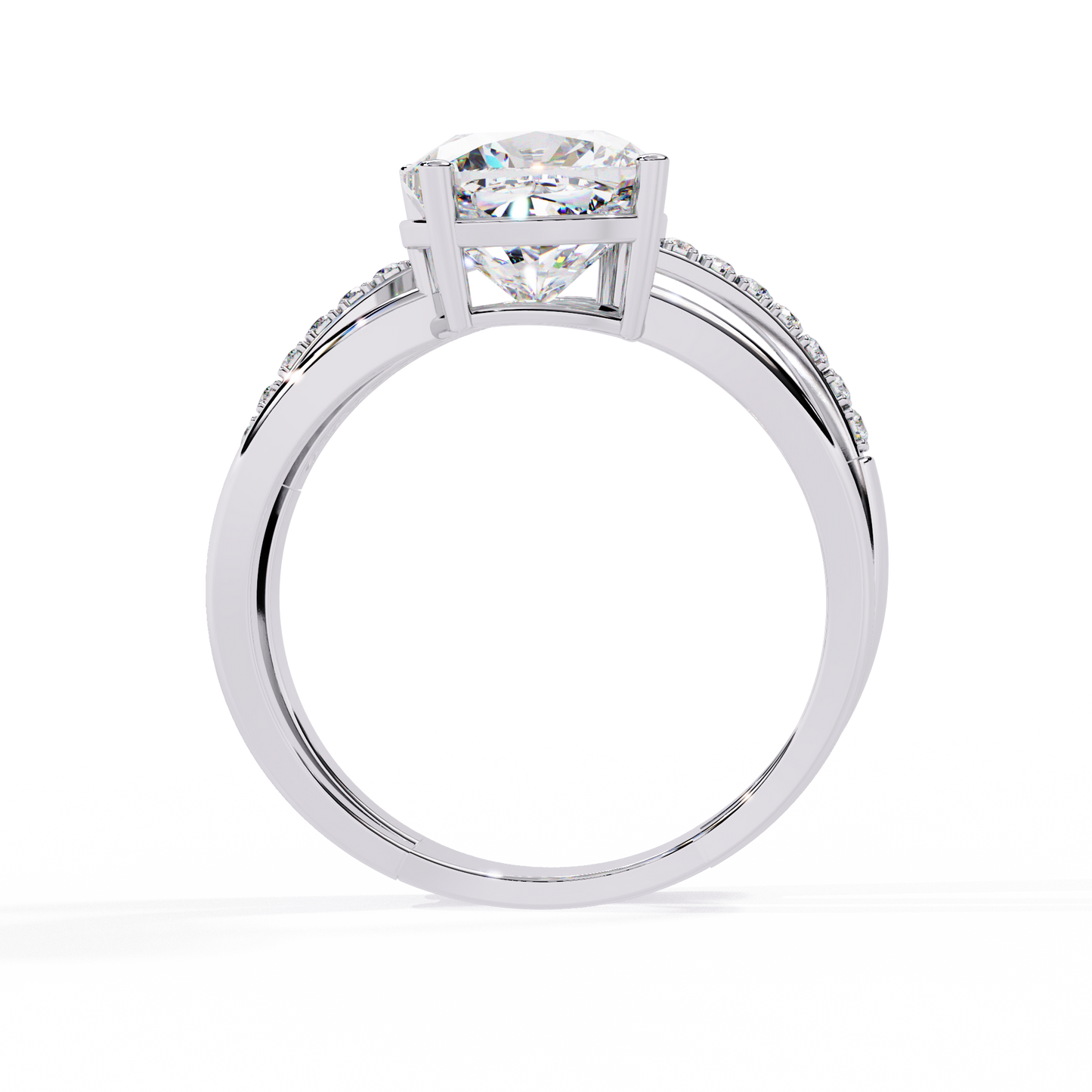 The Modern Embrace Cushion Diamond Ring In Gold - 2.41 Ct